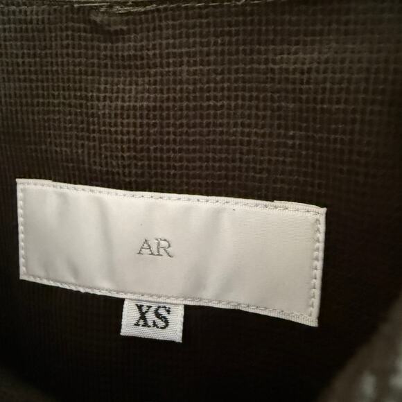 AR ALOHA RAG 100% Cotton Corduroy Dark Green Brown Button Down Shirt Extra Small - Picture 7 of 8